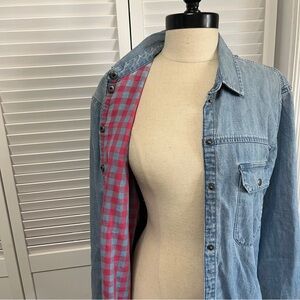 American Eagle Outfitters Distressed Denim Shirt